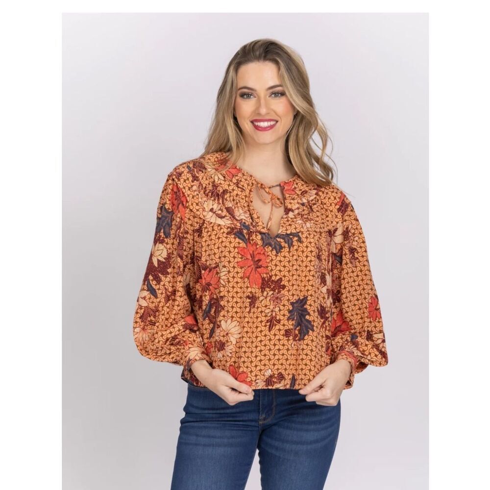 Ulla Johnson Aria Blouse Silk Provence Pink Floral Long Sleeve Women’s SIZE 6